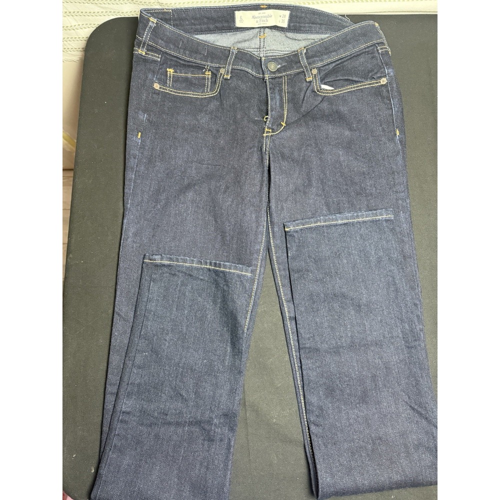 Abercrombie & Fitch Women's Dark Wash Jeans 28W 35L Slim Straight Lot of 2